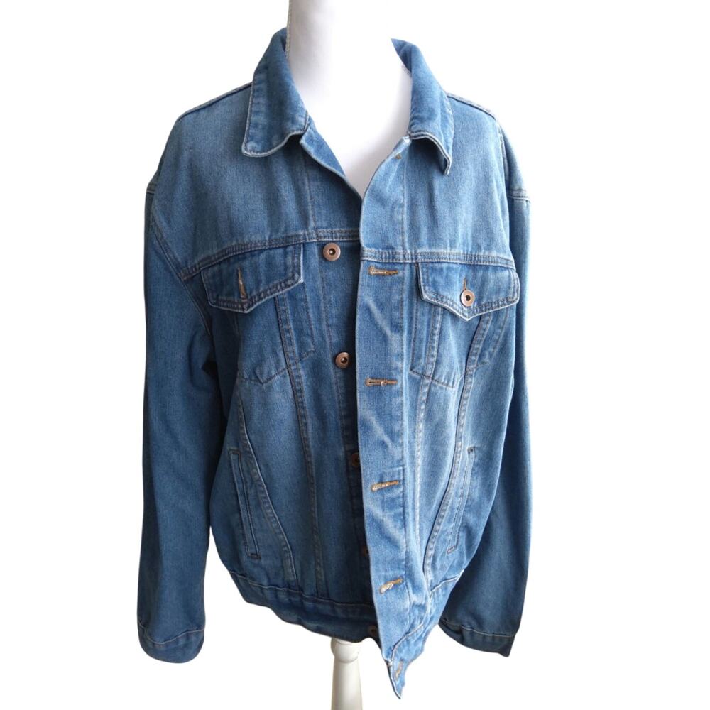 Triot LA Men's XL denim Jean button up jacket Pockets Western preppy